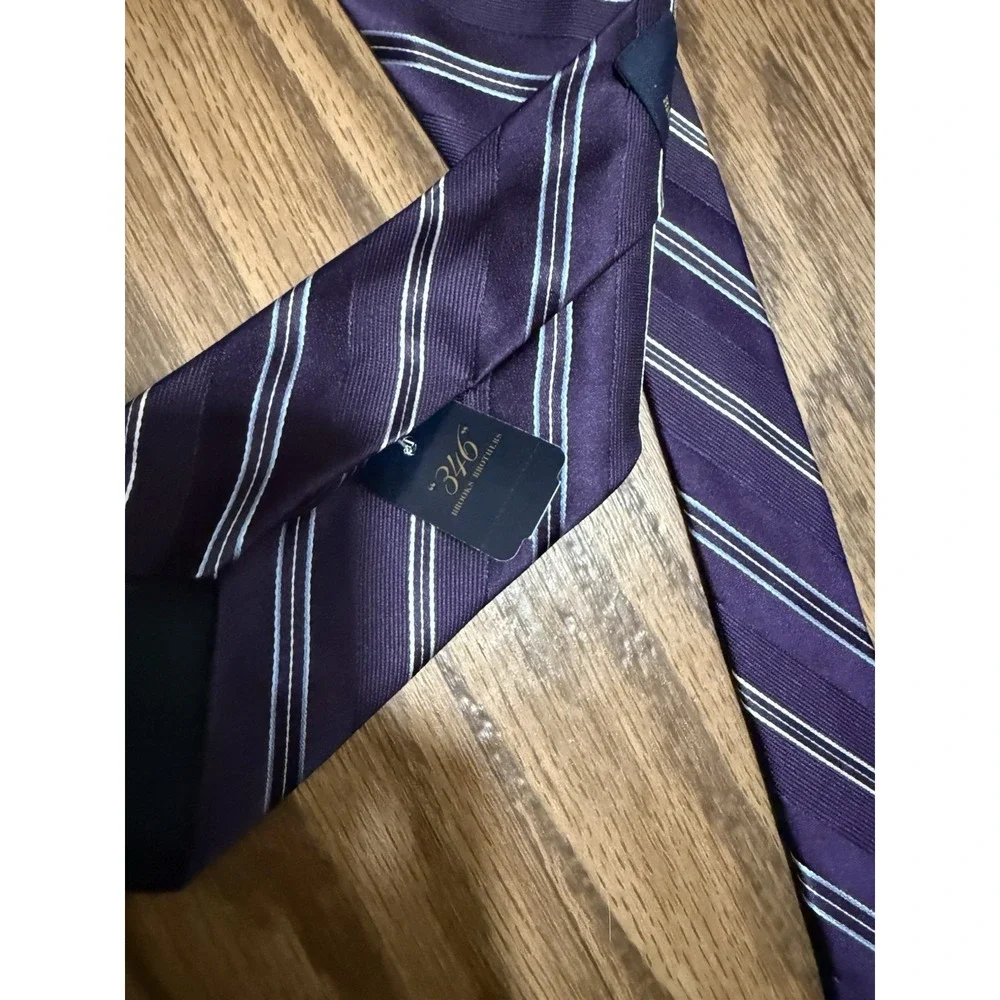 Brooks Brothers 346 Silk Tie Purple Striped NEW WITH‎ TAGS